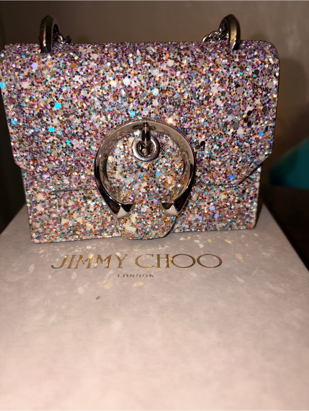 Jimmy Choo Multi-Color Glitter Mini Shoulder Bag